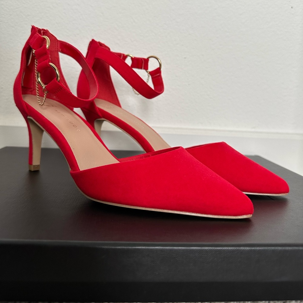 Wife fit red short heel sandals (2inch) from New Look. New and never worn.